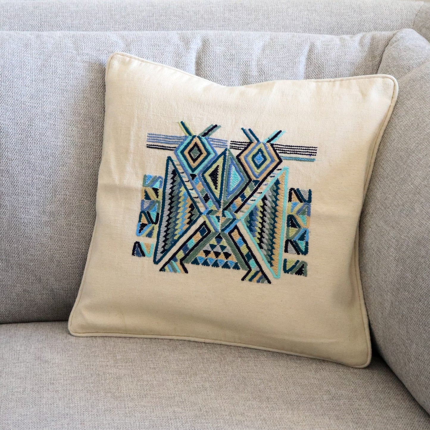 cream ethnic cushion cover from Guatemala