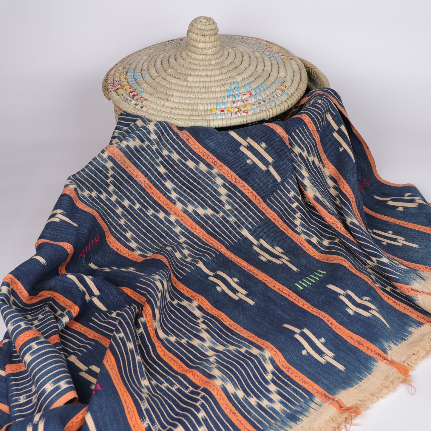 Colorful Pagne Baoule fabric from Ivory Coast