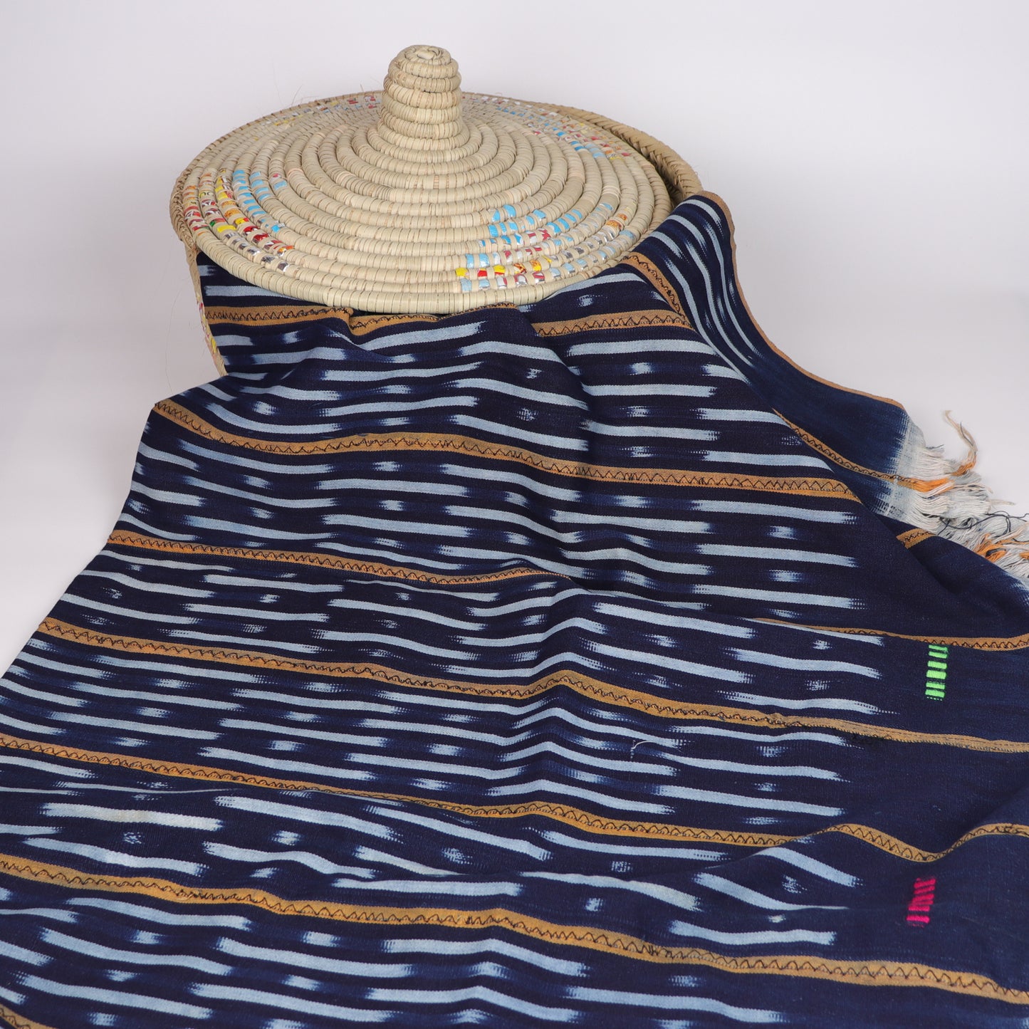 Colorful Pagne Baoule fabric from Ivory Coast