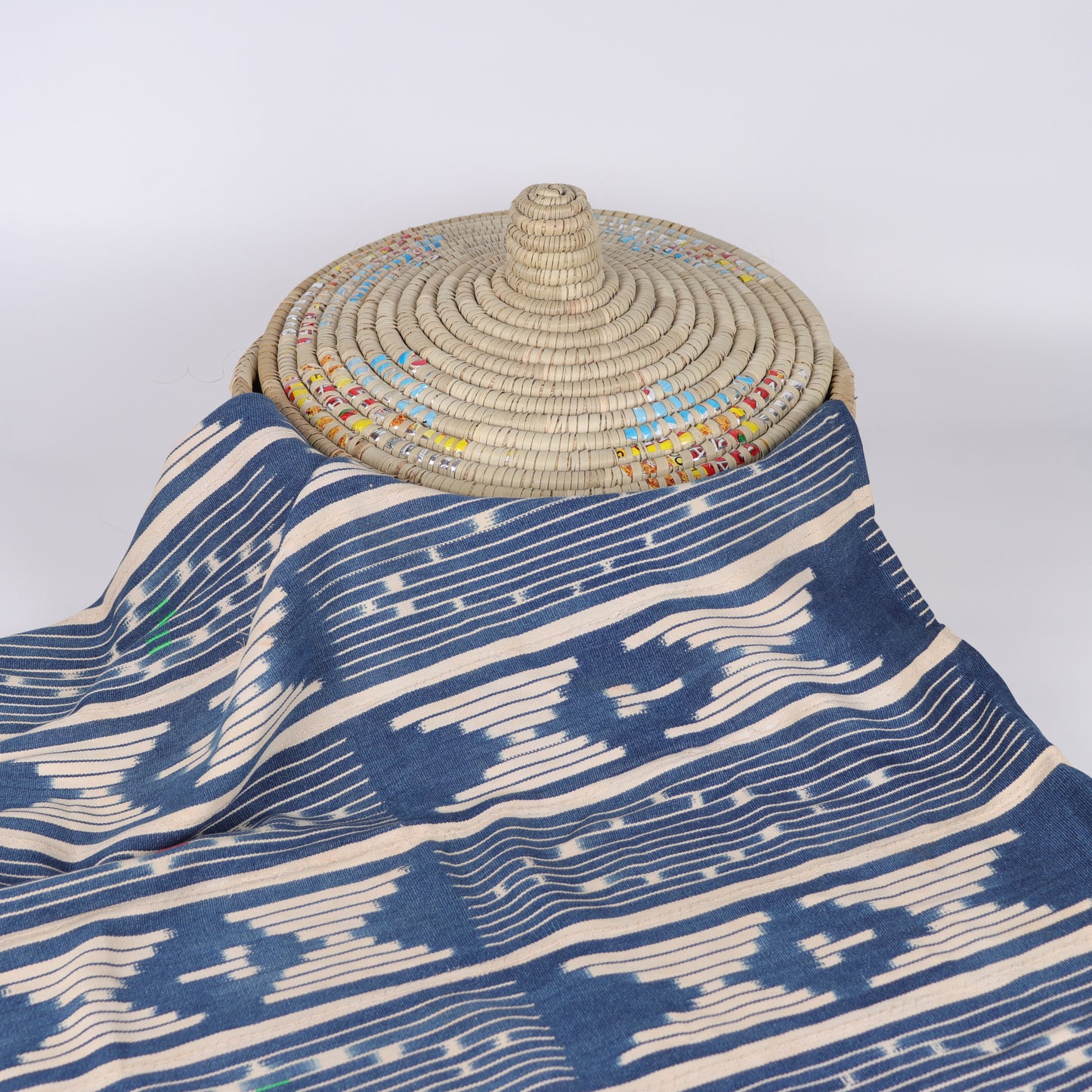 Blue and white pagne baoule fabric