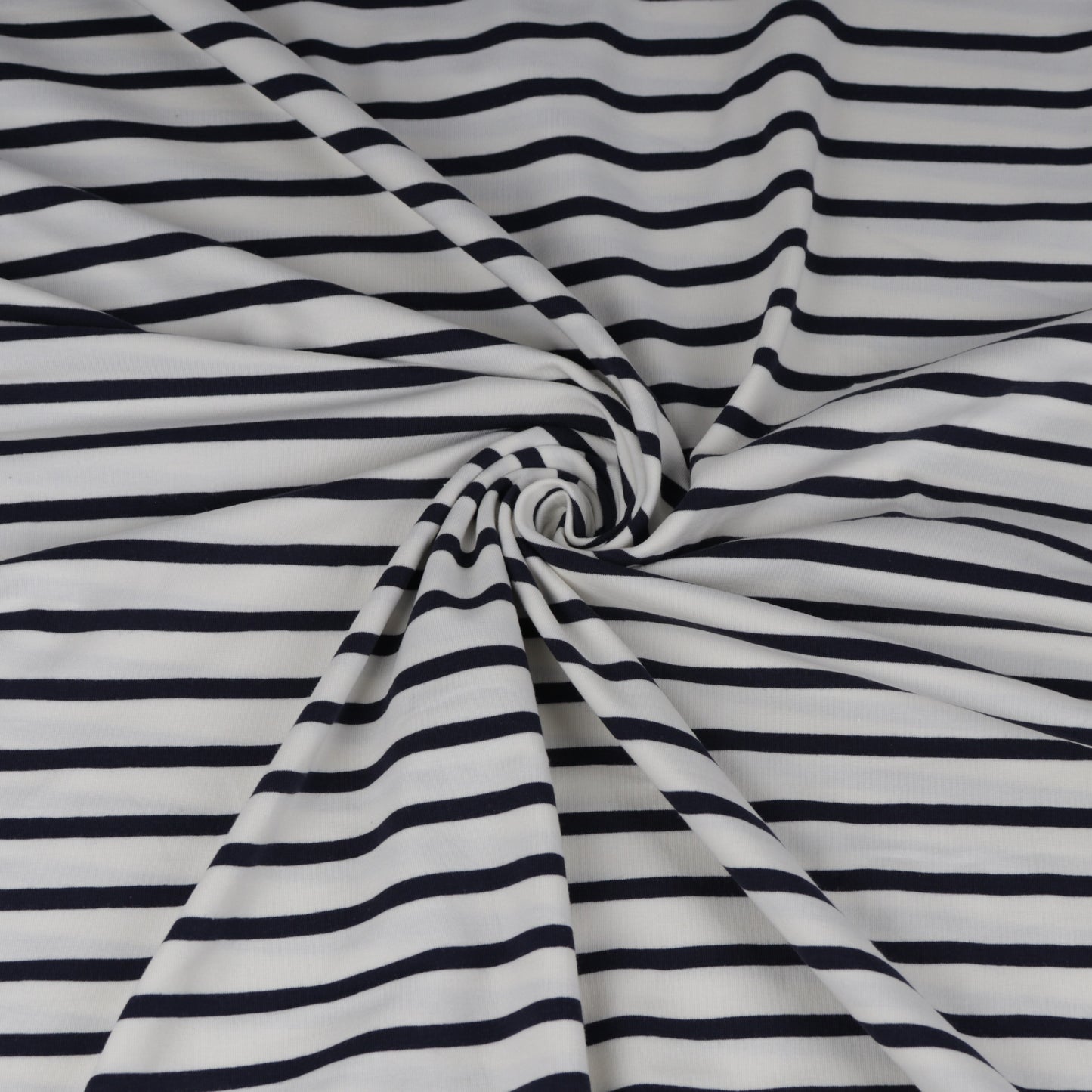 Organic off-white and navy stretch jersey