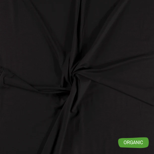 black organic cotton jersey