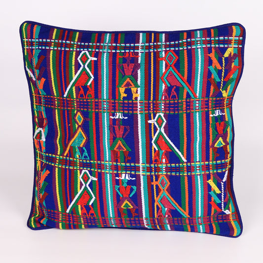 blue ethnic cushion cover from Guatemala
