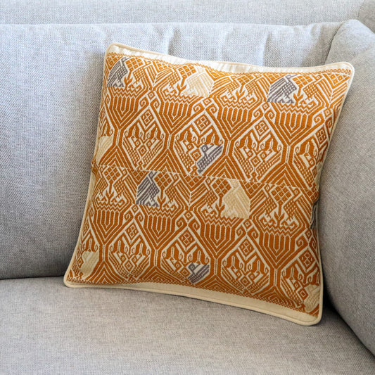 gold ethnic cushion cover from Guatemala
