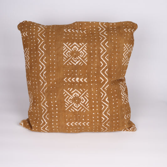 Light Brown bogolan cushion cover from Mali
