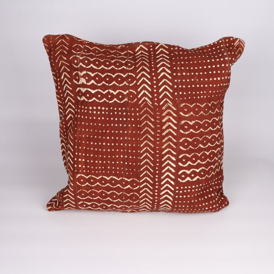 Brown bogolan cushion cover from Mali