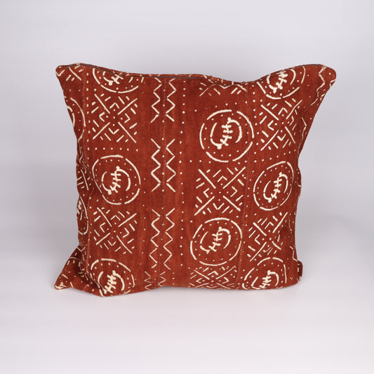 Brown bogolan cushion cover from Mali