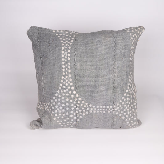 Grey bogolan cushion cover from Mali