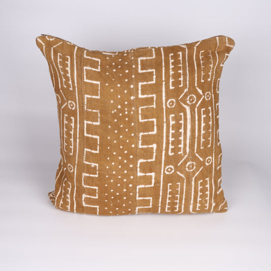 Light Brown bogolan cushion cover from Mali