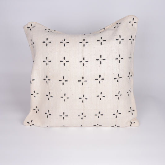 White bogolan cushion cover from Mali
